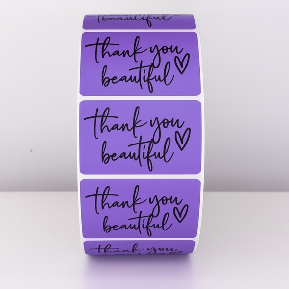 Thank You Beautiful Stickers | Pink Heart Labels for Small Business Packaging - Picture 5 of 11